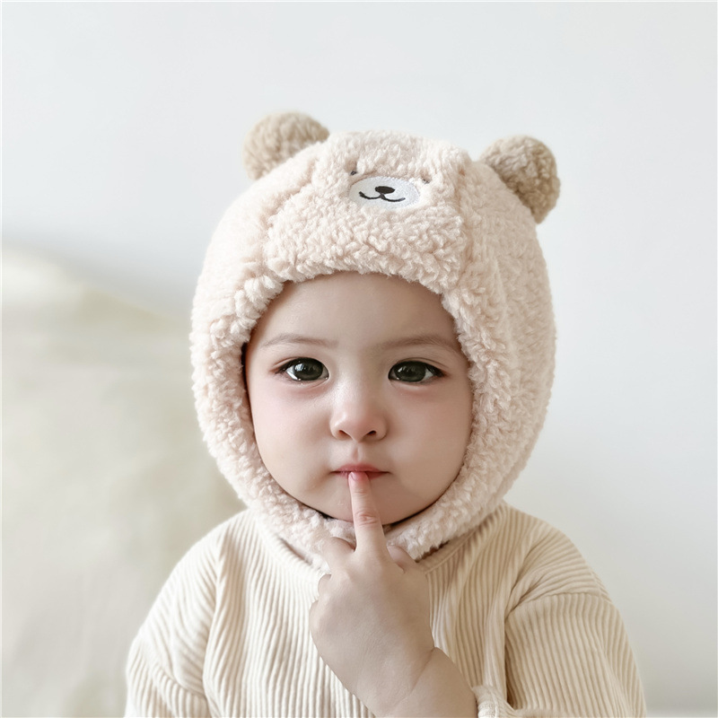 Sombreros para bebés en invierno, gorras de peluche coreanas para niños y niñas, gorras de peluche para niños, gorras de protección de oídos calientes, gorras de invierno para niños