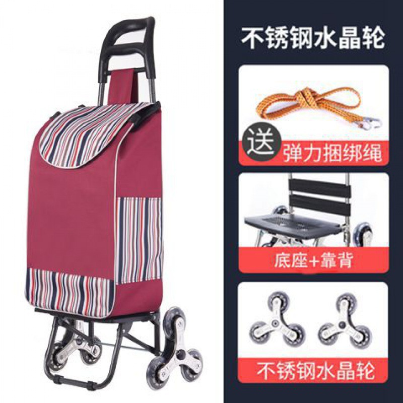 Carrito de compras de verduras, carro de escaleras doméstico, carro de mano, carro de compras plegable portátil, carro de tracción ligero de mercancías