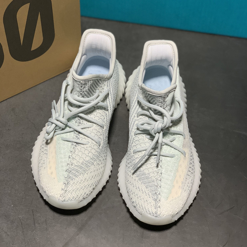 Yeezy Shoes 350 Pure White Ice Cream Ice Blue Authentic Official Website Putian Men's and Women's Shoes Full Star Sports Running Shoes
