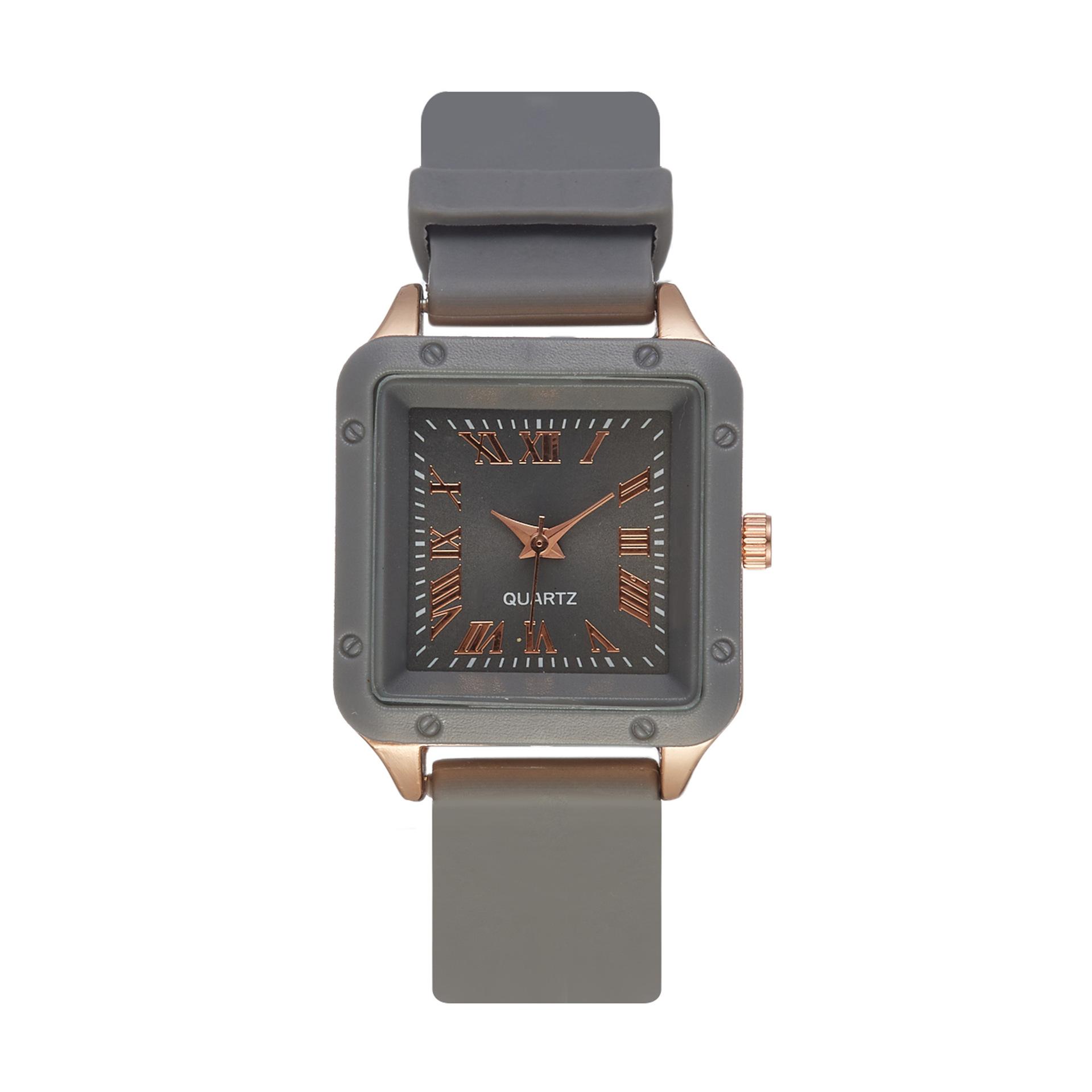 Women's Quartz Watch Silicone Strap Elegant Roman Square Dial_voghion.com