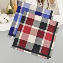 44.5CM精梳棉柔软全棉手帕经典复古格子系列大方巾手感舒适吸水