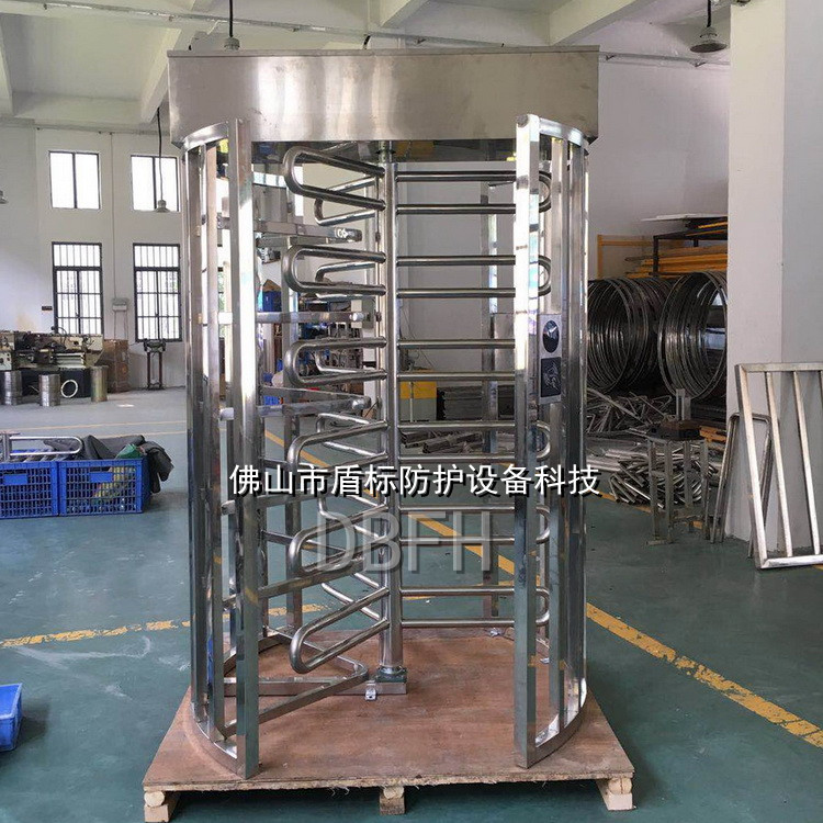 进出口无人值守通道门不锈钢栅栏杆旋转闸机单通道栅栏全高转闸机