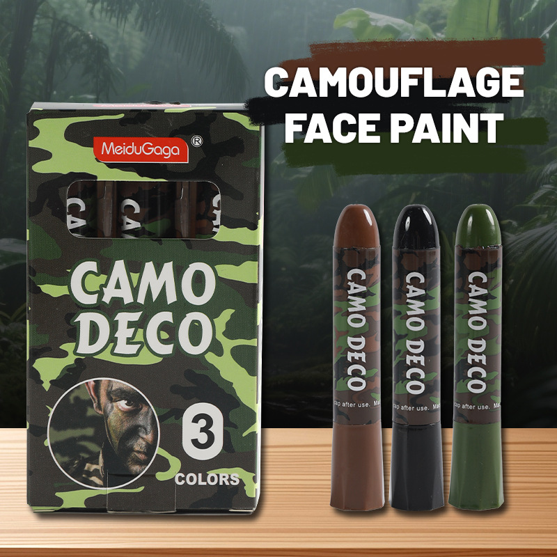 Cross-border three-color camouflage stick three-color face…