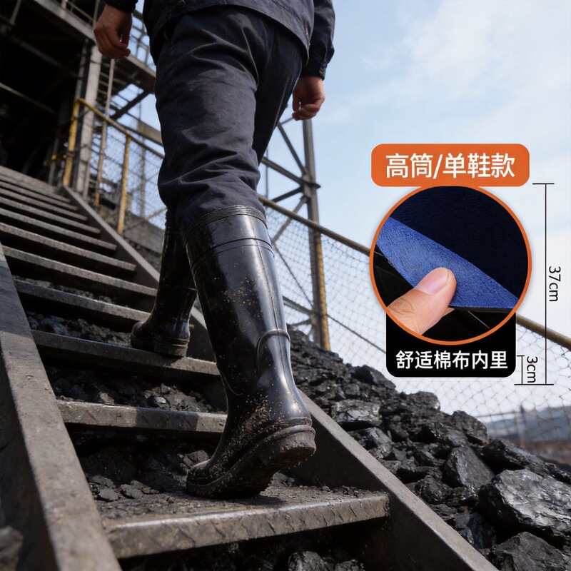 New thickened wear-resistant high-rise men's rain boots non-slip labor protection medium and high-rise waterproof rain boots for industrial and mining men New thickened wear-resistant high-rise men's rain boots non-slip labor protection medium and high-rise waterproof rain boots for industrial and mining men
