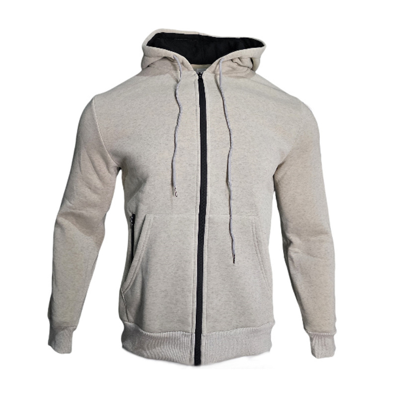 Herrenbekleidung schwerer, einfarbiger, langärmeliger Sport-Freizeitanzug mit Kapuze aus Fleece, warmer zweiteiliger Anzug_voghion.com