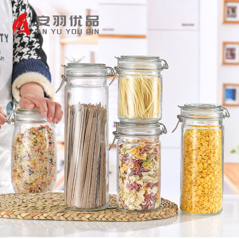 供应玻璃储物罐新款密封卡口腌菜罐家用自制果酿泡菜罐规格齐全