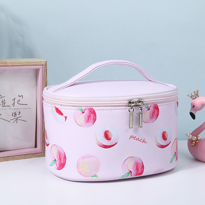 Neceser de cosméticos PU con diseño de frutas – Portátil, impermeable, de viaje y almacenamiento (venta transfronteriza)