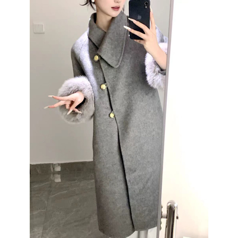 Women's Double-sided Coat, Mid-length, Over-the-knee, New Autumn/winter 2025, Versatile Woolen Coat For Women_voghion.com