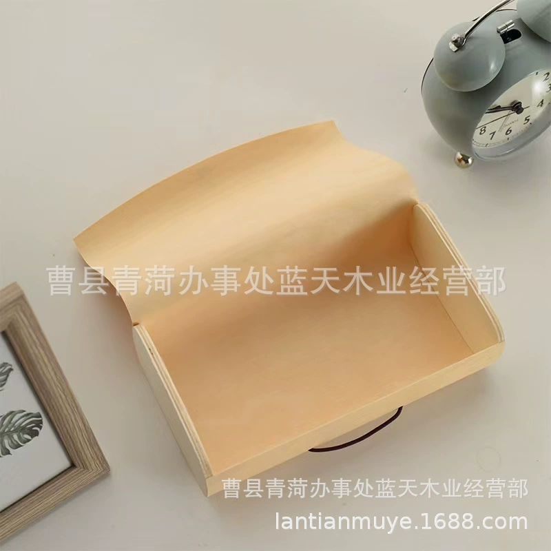 Деревянная коробка из мягкой коры, простая коробка для чая, упаковка для пищевых продуктов, маленькая деревянная коробка, деревянная упаковочная коробка, ящик для хранения