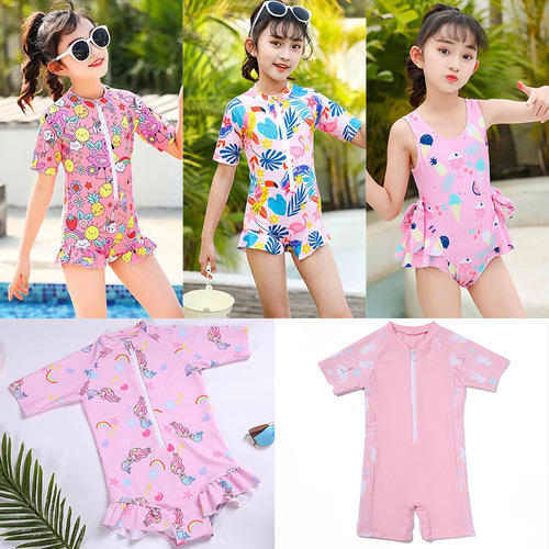 about children's swimsuit female summer sunscreen cute baby swimsuit one-piece children's swimsuit
