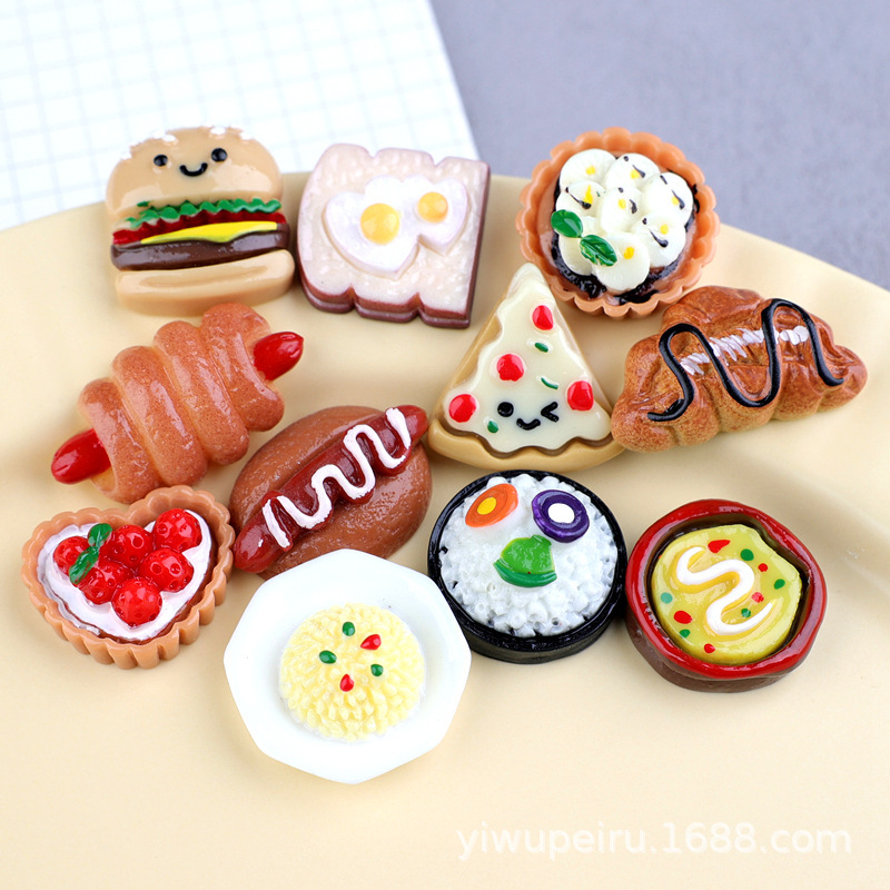 Hamburger Pizza Cake Food Play Sushi Cream Glue Mobile Phone Case Material Hole Shoes DIY Hairpin Resin Accessories Hamburger Pizza Cake Food Play Sushi Cream Glue Mobile Phone Case Material Hole Shoes DIY Hairpin Resin Accessories