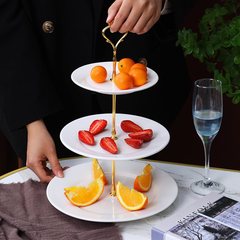 ヨーロッパのシンプルなセラミック多層フルーツトレイアフタヌーンティースナックスタンドスナックケーキプレートリビングルームホームシュガーリン