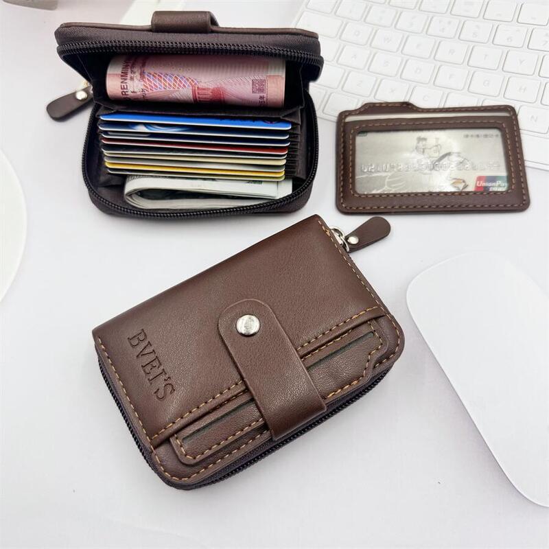 Cross-Border Men's wallet short cross-border business organ card holder soft sheepskin pattern multi-card coin purse men's card Cross-Border Men's wallet short cross-border business organ card holder soft sheepskin pattern multi-card coin purse men's card