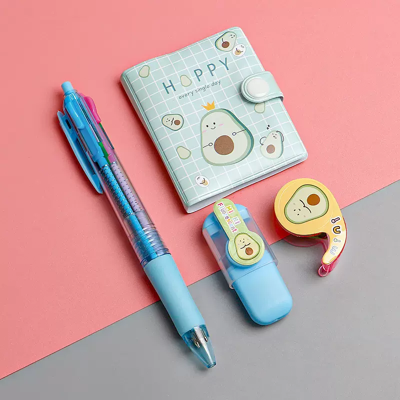 开学文具套装六一礼物幼儿园小初高中手账笔记四色圆珠笔学习奖品