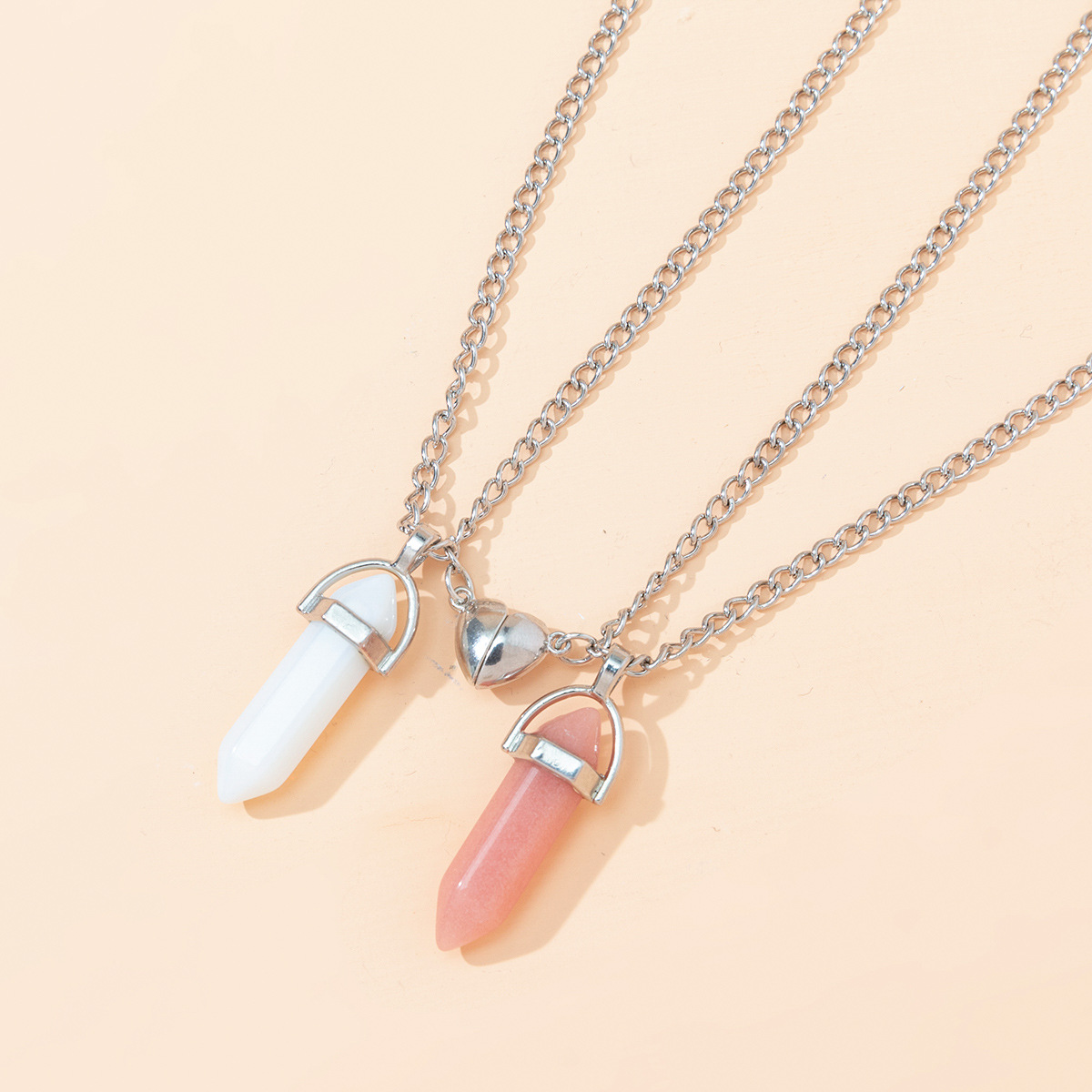 Fashion Water Droplets Gem Inlaid Gemstone Pendant Necklace 1 Set