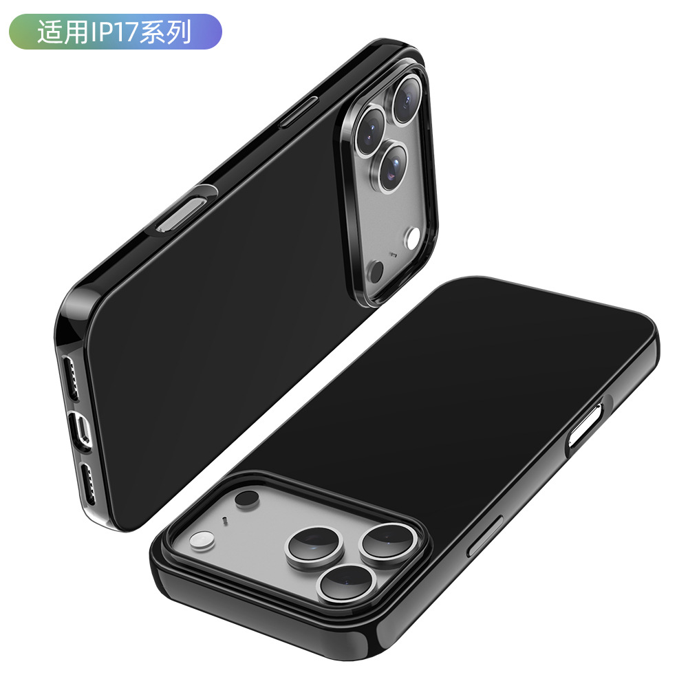 iPhone17Promax糖果光面tpu手机壳适用苹果16黑色亮面tpu打印素材