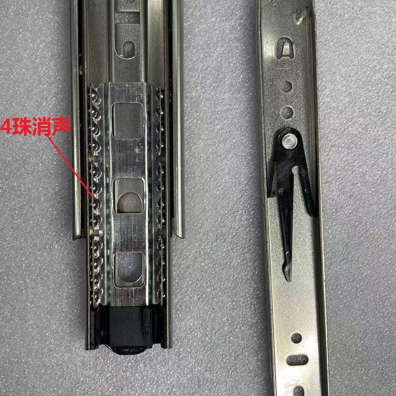 45宽加厚静音抽屉缓冲阻尼滑轨家具三节轨橱柜导轨/衣柜钢珠道轨