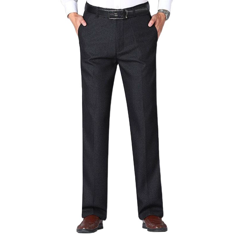 Брюки на флисовой подкладке Мужские брюки на осень и зиму Брюки для среднего возраста Повседневные брюки от костюма Прямые штанины Мужские зимние брюки