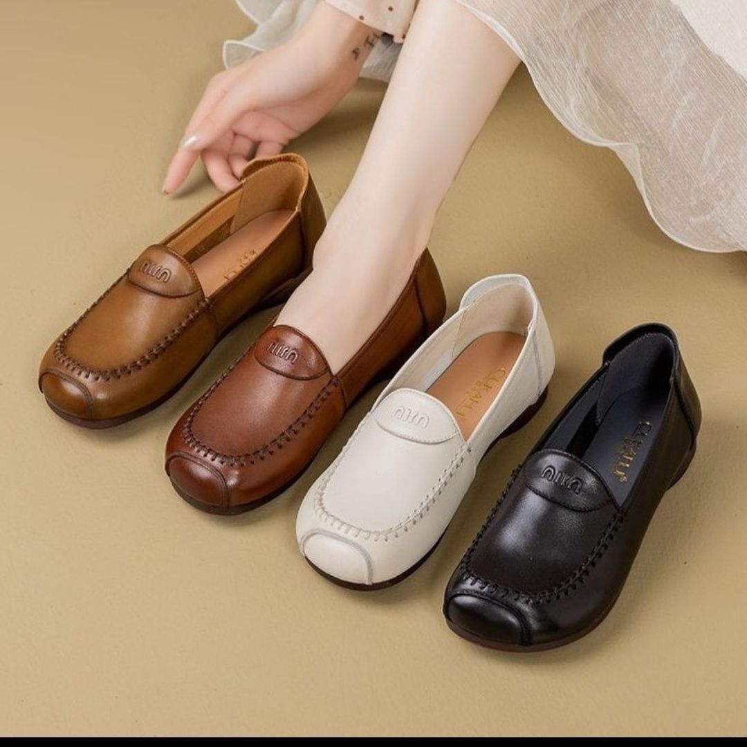 Nuevos zapatos de alta calidad de mediana edad cómodos de tendón de torón súper suave zapatos de madre zapatos de cuero suaves zapatos de mujer