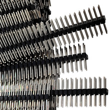 2.54MM2*2/3/4/5/2*40P 居中双排针 长L15mm铜针镀镍等长6.25出针
