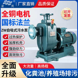 定制zw自吸式离心泵高扬程抽水泵管道增压大流量无堵塞污水排污泵