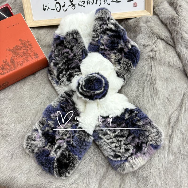 獭兔毛围巾双面围脖加厚保暖男女秋冬季毛领百搭保真皮草防风脖套|undefined