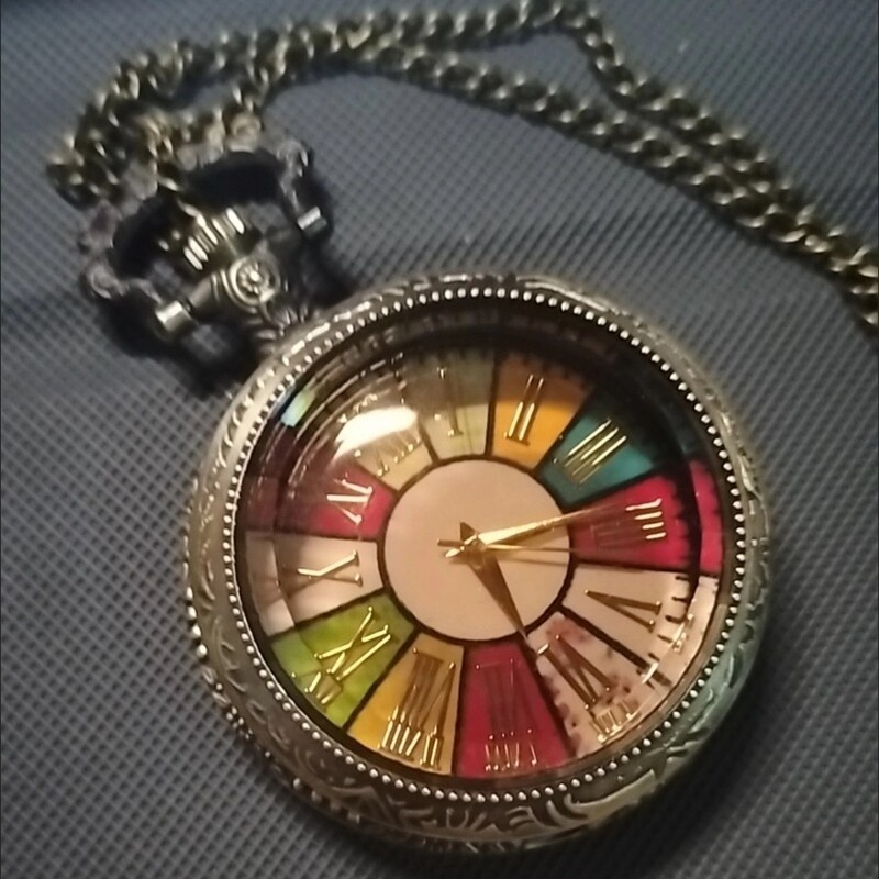 Nostalgic large glass transparent flip ancient Roman scale turntable pocket watch manufacturers wholesale live a generation of hair