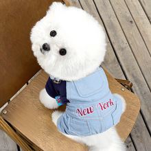 厂家批发狗衣服新款春夏秋冬款背带裤四脚衣狗狗衣服蓝色狗狗服装