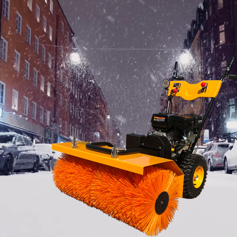 小型汽油扫雪机 出口现货手推式雪地清扫机全齿轮滚刷清雪机厂家