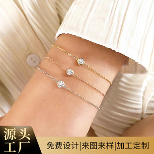 18k Gold Five Diamond Bubble Diamond Gold Bracelet Women's Au750 Lab Cultivated Diamond Bracelet for Gift