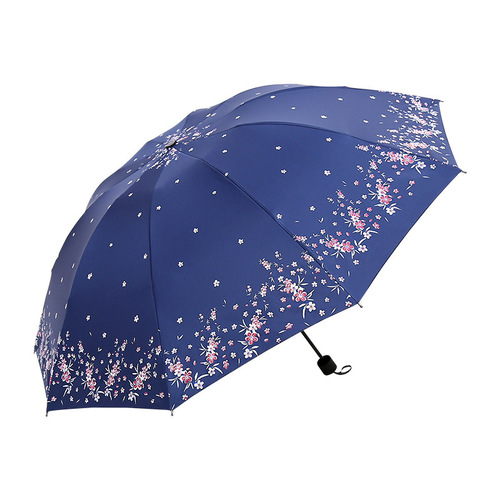 Ten-bone 65cm vinyl wintersweet pattern double sunny umbrella sun protection sunshade umbrella sun advertising umbrella foreign trade umbrella
