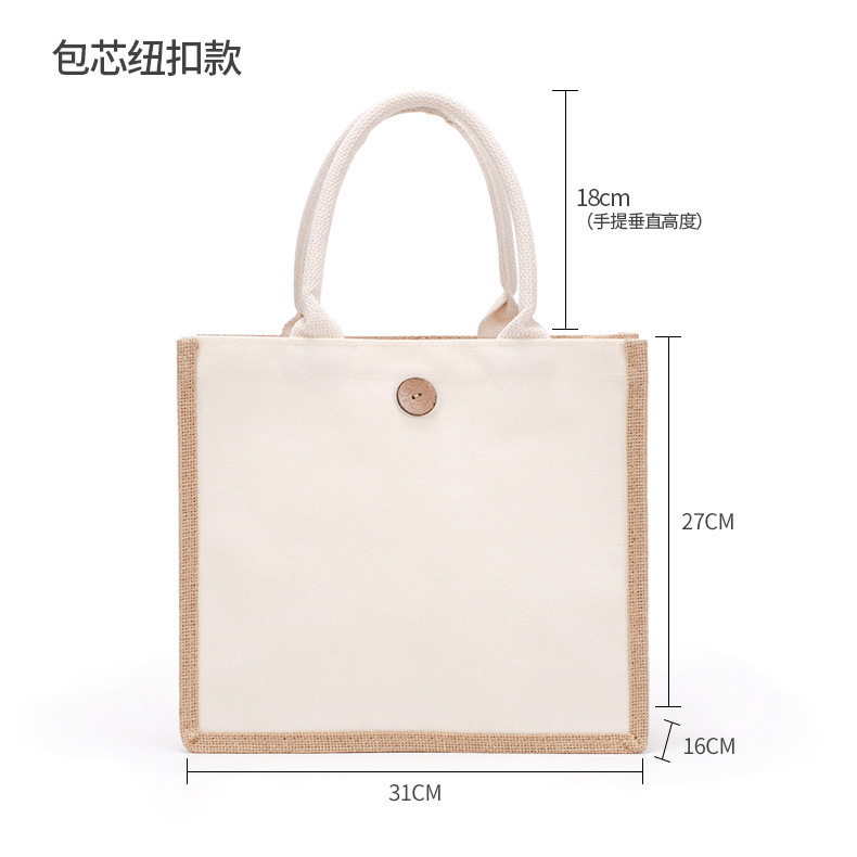 卸売り現物空白手描き綿紐手提げ麻袋diy黄麻片肩ショッピングファスナートート麻布バッグ|undefined