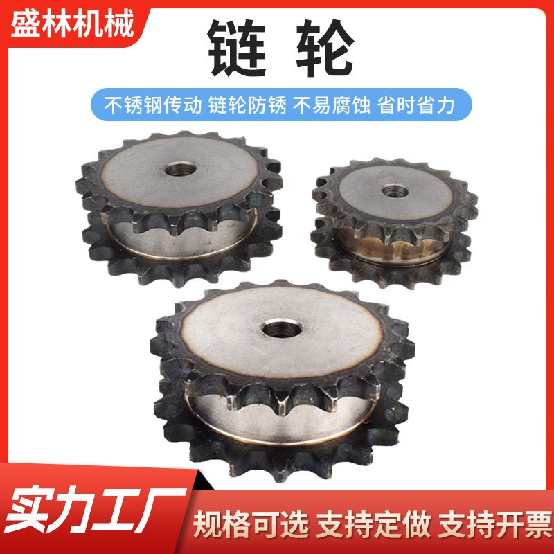 链轮输送带链式输送机工业传动设备用3分4分5分双排齿轮链条