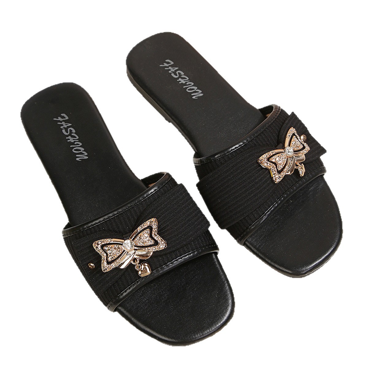 Zapatillas Planas de Punta Cuadrada para Mujer de Tejido, Cómodas, para Uso Casual image 5