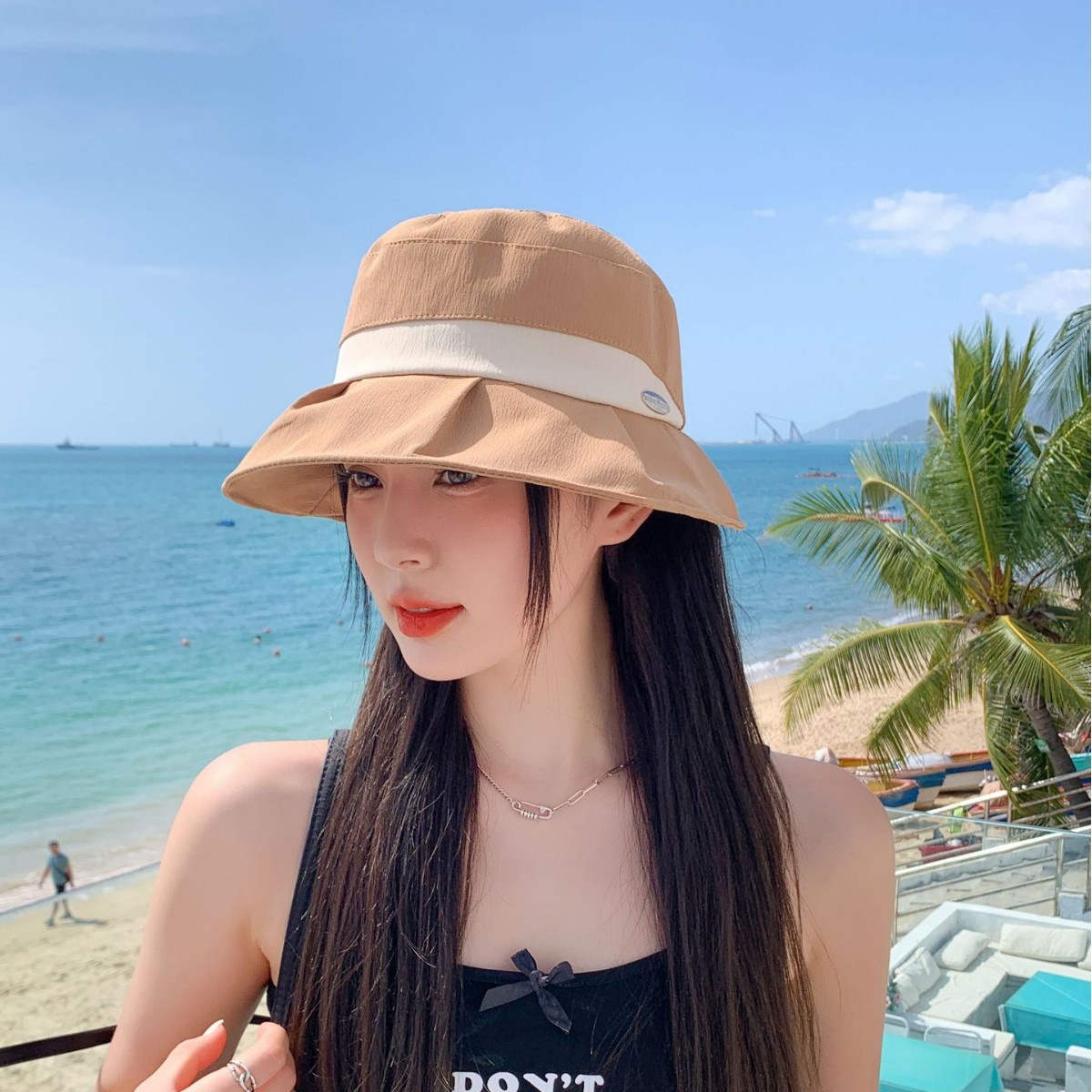 漁夫帽女早春夏季新款時尚防曬帽大檐遮臉盆帽太陽遮陽紫外線帽子