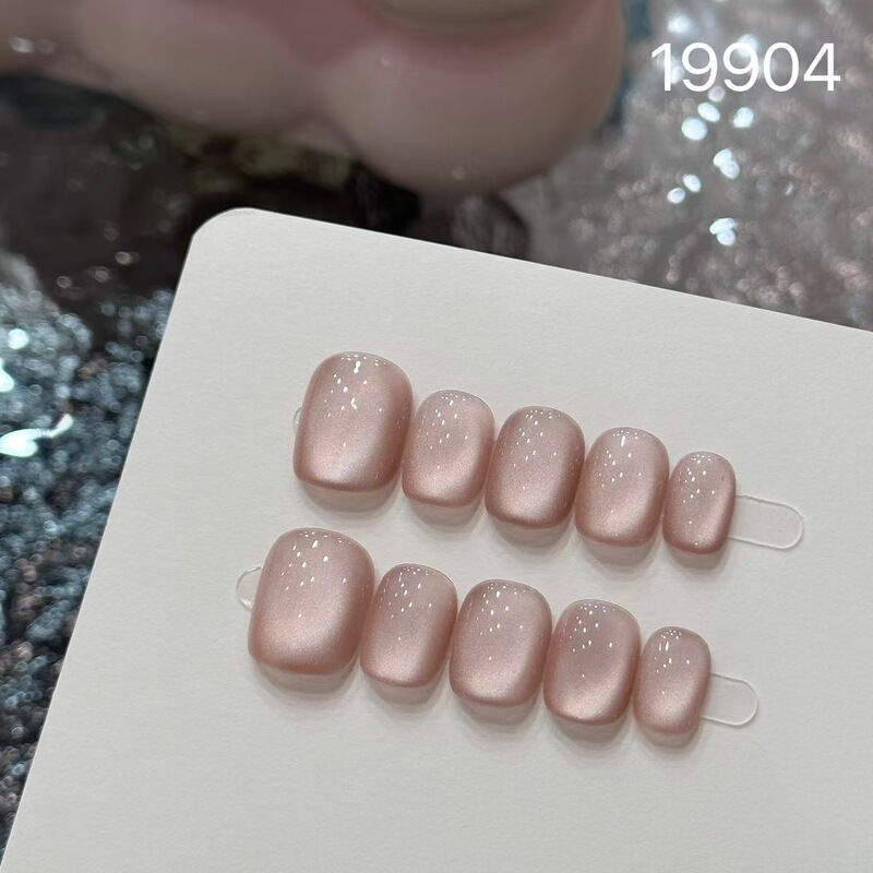 2025 New Wide Light Silk Cat's Eye Small Light Bulb Short Glass Beads Hand-made Wear Light Therapy Nail Art Patch