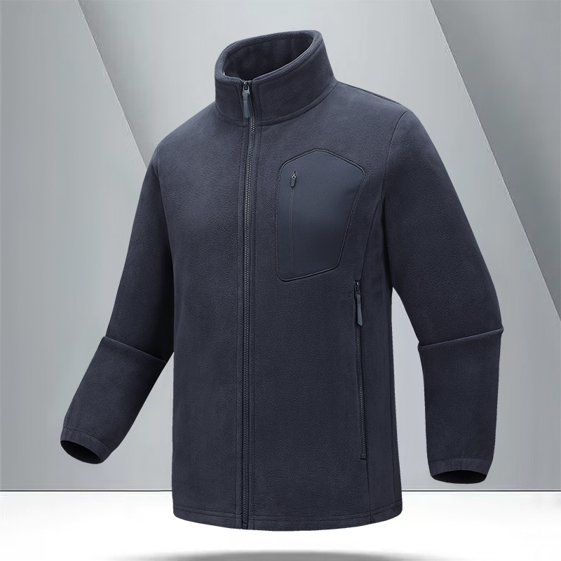Shake-off chaqueta de cuello vertical hombre otoño invierno doble cara chaqueta interior de terciopelo cálido hombre cardigán camiseta de deporte ropa superior