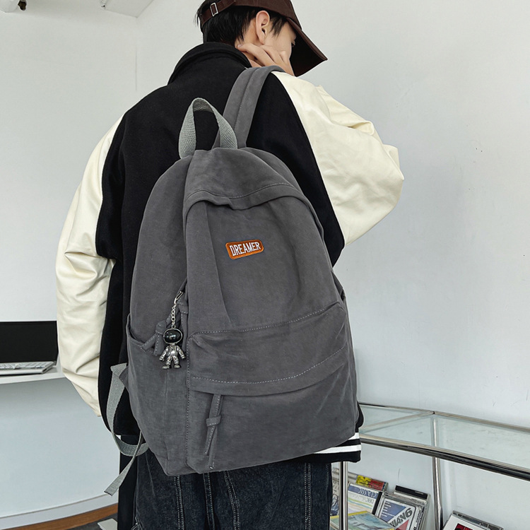 Rucksack Herren Universität Student Leinen Rucksack ins japanischer Stil einfach große Kapazität Reiserucksack Gymnasium Mittelschule Schüler Rucksack
