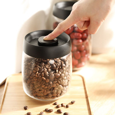 咖啡豆 密封罐玻璃抽真空按壓零食茶葉儲物罐廚房收納罐子帶蓋