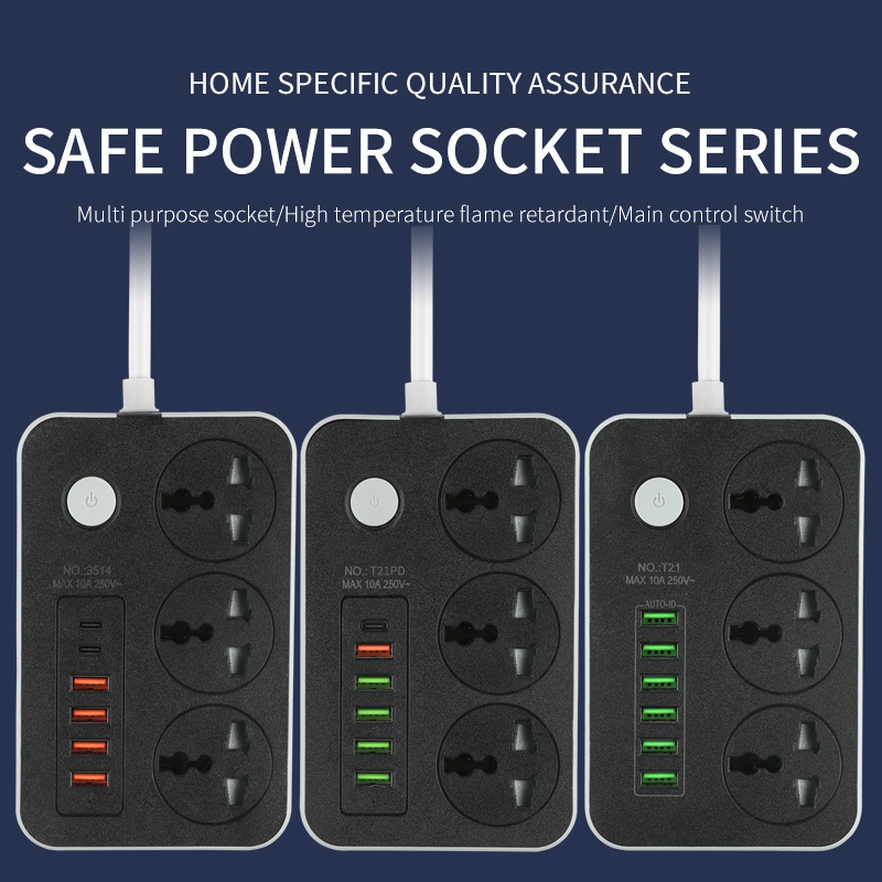 Transfronterizos enchufe inteligente USB doméstico enchufe de cable USB enchufe de cable USB multi-enchufe enchufe