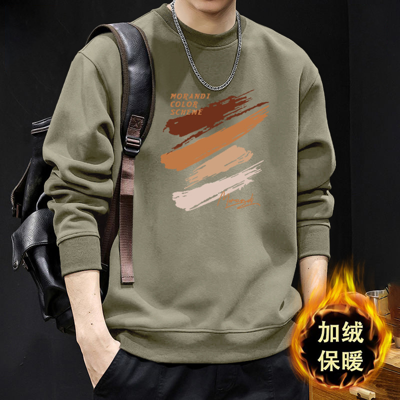 Pesada camiseta de cuello redondo para niños primavera y otoño estilo americano vintage marca de moda ropa en la cabeza abrigo relajado casual