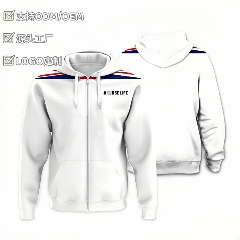 宽松运动连帽衫2025欧美马甲跨境新款男美式卫衣开衫小批量定I制