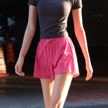 瑜伽裤女速干跑步外穿紧身健身服带内衬假两件运动三分短裤