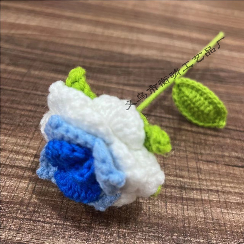 Lily tejido a mano acabado rosa Lily Tulip flor artificial lana ramo regalo