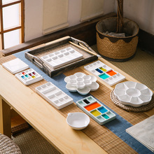 陶瓷调色盘颜料盘多格水彩画水粉调色碟美术国画批发美术生专用