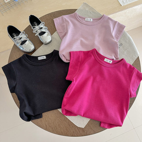 Lyocell's Little Waistcoat T-shirt Girls' Summer Lightweight Pit Short-sleeved Boys' Shoulder Slimming Casual Top Children's Wear