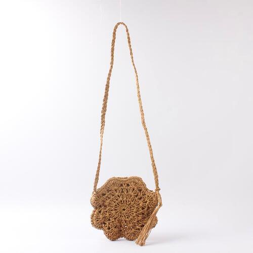 2024 New Manufacturer Straw Bag Fashion Crossbody Bag Mobile Phone Bag Small Capacity Woven Bag Solid Color Single Shoulder Beach Bag