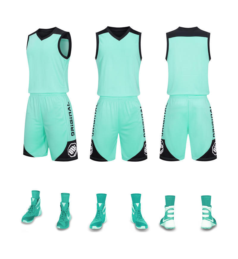 El juego de ropa de baloncesto se utiliza para el campamento de entrenamiento, ropa de balón transpirable de secado rápido para adultos y niños, la misma camiseta puede imprimir logotipo.