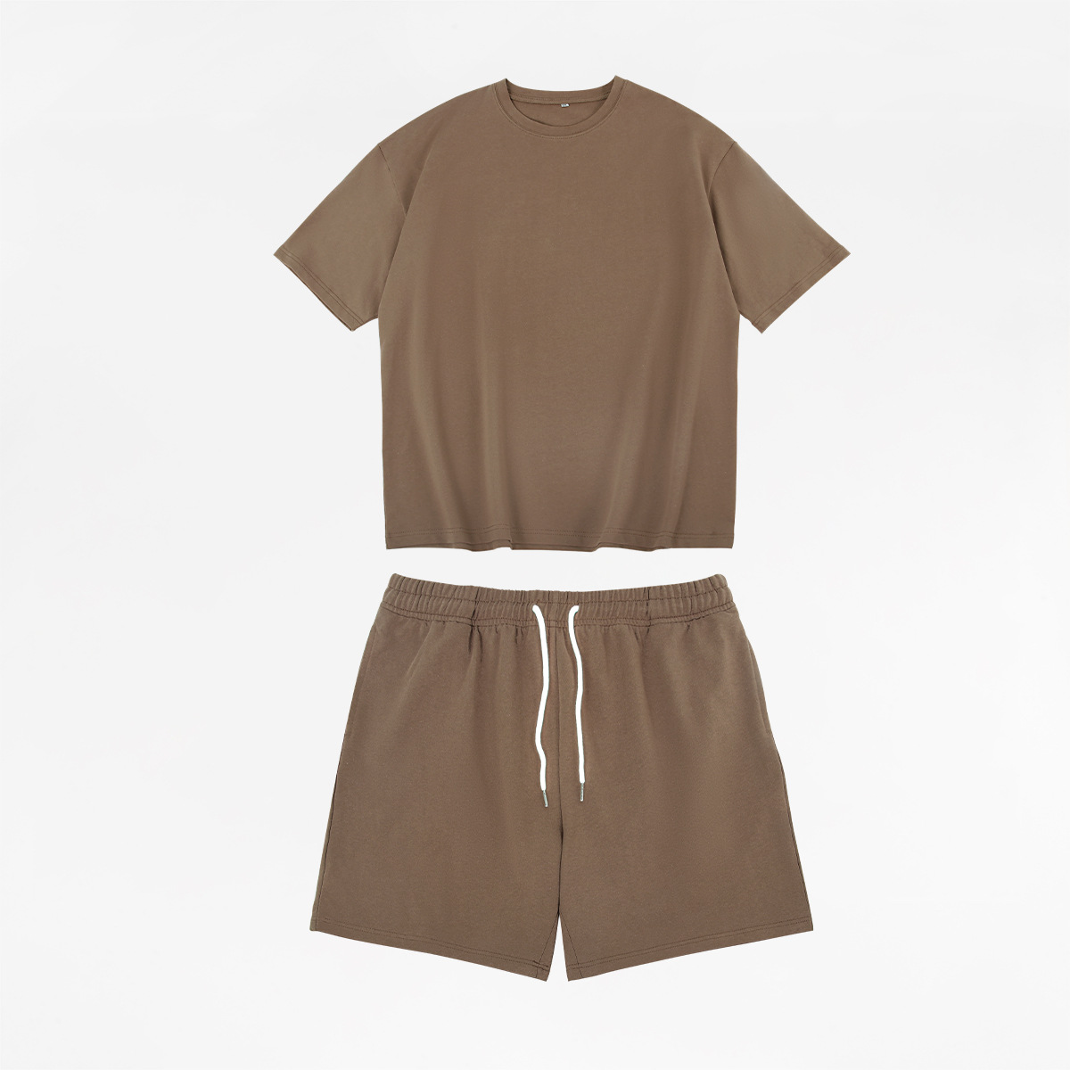 ETAI ropa de hombre de verano suelta algodón de manga corta para hombres y mujeres deportivos casuales de color sólido gran camiseta dos piezas