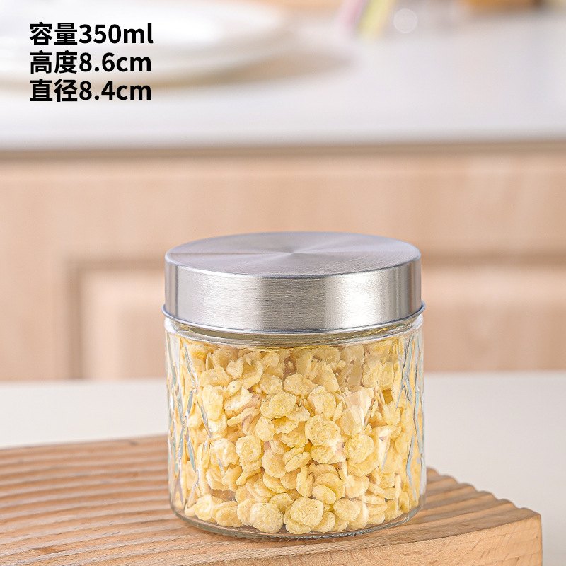 Botella de vidrio sellada, botella de alimentos, vinos encurtidos, macetas de encurtidos, miel, botella vacía, granos, granos, granos, macetas de almacenamiento